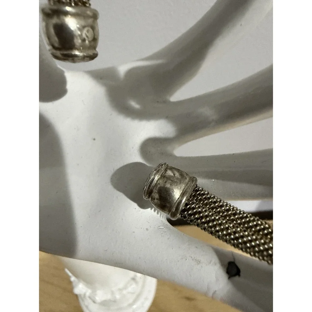FLEXIBLE STERLING SILVER 925 MESH KNOT CUFF BRACELET 7